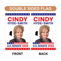 Cindy Hyde-Smith For Mississippi Senate 2026 Garden Flag, Double Sided, 2026 Senate Flag, Elections Flag, Race Red White & Blue Flag