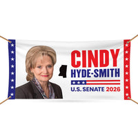Cindy Hyde-Smith For Mississippi U.S. Senate Banner Sign, 13 oz Waterproof US Senate Election 2026 Vinyl Banner With Metal Grommets