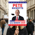 Pete Ricketts For Nebraska Senate 2026 Election Sign, Republican Party, Political Campaign Sign, Senate Election 2026 Race Poster Sign