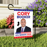 Cory Booker For New Jersey Senate 2026 Garden Flag, Double Sided, 2026 Senate Flag, Elections Flag, Anti-Trump, Race Red White & Blue Flag