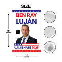 Ben Ray Luján For New Mexico Senate 2026 Garden Flag, Double Sided, 2026 Senate Flag, Elections Flag, Anti-Trump, Race Red White & Blue Flag