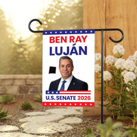 Ben Ray Luján For New Mexico Senate 2026 Garden Flag, Double Sided, 2026 Senate Flag, Elections Flag, Anti-Trump, Race Red White & Blue Flag