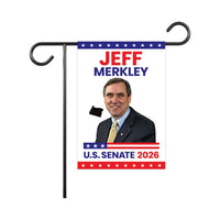 Jeff Merkley For Oregon Senate 2026 Garden Flag, Double Sided, 2026 Senate Flag, Elections Flag, Anti-Trump Sign, Race Red White & Blue Flag