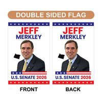 Jeff Merkley For Oregon Senate 2026 Garden Flag, Double Sided, 2026 Senate Flag, Elections Flag, Anti-Trump Sign, Race Red White & Blue Flag