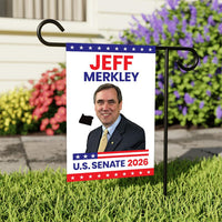 Jeff Merkley For Oregon Senate 2026 Garden Flag, Double Sided, 2026 Senate Flag, Elections Flag, Anti-Trump Sign, Race Red White & Blue Flag