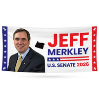 Jeff Merkley For Oregon U.S. Senate Banner Sign, 13 oz Waterproof US Senate Election 2026, Democratic Party Vinyl Banner With Metal Grommets