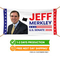 Jeff Merkley For Oregon U.S. Senate Banner Sign, 13 oz Waterproof US Senate Election 2026, Democratic Party Vinyl Banner With Metal Grommets
