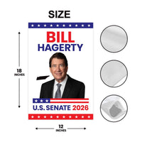 Bill Hagerty For Tennessee Senate 2026 Garden Flag, Double Sided, 2026 Senate Flag, Elections Flag, Race Red White & Blue Flag