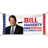 Bill Hagerty For Tennessee U.S. Senate Banner Sign, 13 oz Waterproof US Senate Election 2026, Republican Vinyl Banner With Metal Grommets