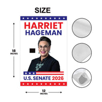 Harriet Hageman For Wyoming Senate 2026 Garden Flag, Double Sided, 2026 Senate Flag, Elections Flag, Race Red White & Blue Flag
