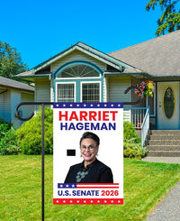 Harriet Hageman For Wyoming Senate 2026 Garden Flag, Double Sided, 2026 Senate Flag, Elections Flag, Race Red White & Blue Flag