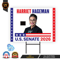Harriet Hageman For Wyoming Senate 2026 Yard Sign, Corrugated Plastic Senate Elections, Race Red White & Blue Yard Sign with Metal H-Stake