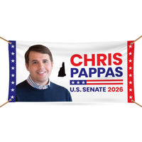 Chris Pappas For New Hampshire U.S. Senate Banner Sign, 13 oz Waterproof US Senate Election 2026, Senate Vinyl Banner With Metal Grommets