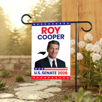 Roy Cooper For North Carolina Senate 2026 Garden Flag, Double Sided, 2026 Senate Flag, Elections Flag, Race Red White & Blue Flag
