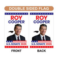 Roy Cooper For North Carolina Senate 2026 Garden Flag, Double Sided, 2026 Senate Flag, Elections Flag, Race Red White & Blue Flag