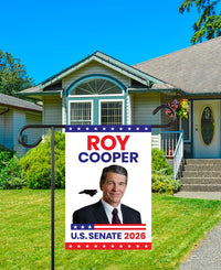 Roy Cooper For North Carolina Senate 2026 Garden Flag, Double Sided, 2026 Senate Flag, Elections Flag, Race Red White & Blue Flag