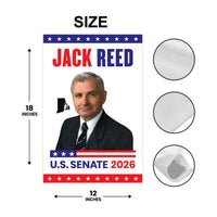 Jack Reed For Rhode Island Senate 2026 Garden Flag, Double Sided, 2026 Senate Flag, Elections Flag, Anti-Trump, Race Red White & Blue Flag
