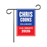 Chris Coons For Delaware Senate 2026 Garden Flag, Double Sided, 2026 Senate Flag, Elections Flag, Anti-Trump Sign, Race Red White Blue Flag