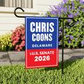 Chris Coons For Delaware Senate 2026 Garden Flag, Double Sided, 2026 Senate Flag, Elections Flag, Anti-Trump Sign, Race Red White Blue Flag