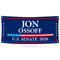 Jon Ossoff For Georgia U.S. Senate Banner Sign, 13 oz Waterproof US Senate Election 2026, Democratic Party Vinyl Banner With Metal Grommets