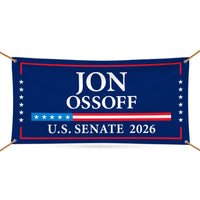 Jon Ossoff For Georgia U.S. Senate Banner Sign, 13 oz Waterproof US Senate Election 2026, Democratic Party Vinyl Banner With Metal Grommets