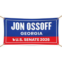 Jon Ossoff For Georgia U.S. Senate Banner Sign, 13 oz Waterproof US Senate Election 2026, Democratic Party Vinyl Banner With Metal Grommets