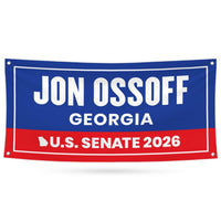 Jon Ossoff For Georgia U.S. Senate Banner Sign, 13 oz Waterproof US Senate Election 2026, Democratic Party Vinyl Banner With Metal Grommets