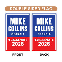 Mike Collins For Georgia Senate 2026 Garden Flag, Double Sided, 2026 Senate Flag, Elections Flag, Anti-Trump, Race Red White & Blue Flag