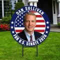 Dan Sullivan For Alaska Senate 2026 Yard Sign, Corrugated Plastic Senate Elections Race Red White & Blue Yard Sign with Metal H-Stake