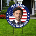 Jon Ossoff For Georgia Senate 2026 Yard Sign, Corrugated Plastic Senate Elections, Race Red White & Blue Yard Sign with Metal H-Stake