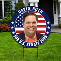 David Roth For Idaho Senate 2026 Yard Sign, Corrugated Plastic Senate Elections, Race Red White & Blue Yard Sign with Metal H-Stake