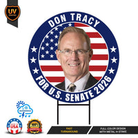 Don Tracy For Illinois Senate 2026 Yard Sign, Corrugated Plastic Senate Elections, Race Red White & Blue Yard Sign with Metal H-Stake