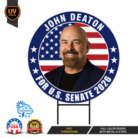 John Deaton For Massachusetts Senate 2026 Yard Sign, Corrugated Plastic Senate Elections, Race Red White & Blue Yard Sign with Metal H-Stake