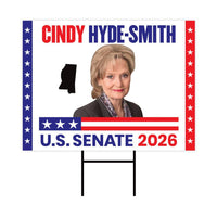 Cindy Hyde-Smith For Mississippi Senate 2026 Yard Sign, Corrugated Senate Elections, Race Red White & Blue Yard Sign with Metal H-Stake