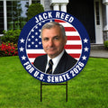 Jack Reed For Rhode Island Senate 2026 Yard Sign, Corrugated Plastic Senate Elections, Race Red White & Blue Yard Sign with Metal H-Stake