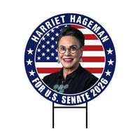 Harriet Hageman For Wyoming Senate 2026 Yard Sign, Corrugated Plastic Senate Elections, Race Red White & Blue Yard Sign with Metal H-Stake