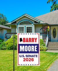 Barry Moore For Alabama Senate 2026 Garden Flag, Double Sided, 2026 Senate Flag, Elections Flag, Race Red White & Blue Flag