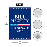 Bill Hagerty For Tennessee Senate 2026 Garden Flag, Double Sided, 2026 Senate Flag, Elections Flag, Race Red White & Blue Flag