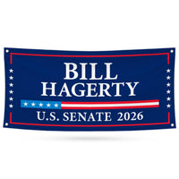 Bill Hagerty For Tennessee U.S. Senate Banner Sign, 13 oz Waterproof US Senate Election 2026, Republican Vinyl Banner With Metal Grommets
