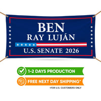 Ben Ray Luján For New Mexico U.S. Senate Banner Sign, 13 oz Waterproof US Senate Election 2026, Democratic Vinyl Banner With Metal Grommets