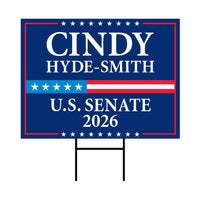 Cindy Hyde-Smith For Mississippi Senate 2026 Yard Sign, Corrugated Senate Elections, Race Red White & Blue Yard Sign with Metal H-Stake