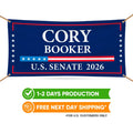Cory Booker For New Jersey U.S. Senate Banner Sign, 13 oz Waterproof US Senate Election 2026, Democratic Vinyl Banner With Metal Grommets