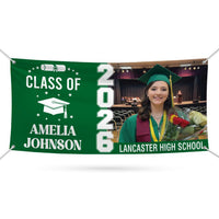 Graduation Banner, Custom Photo Vinyl Banner, Class of 2026, Graduation 2026, Personalized School Banner with Name Photo Decor