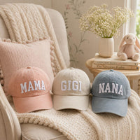 Csutom Mama Embroidered Hat, Nana Baseball Cap, Gigi Dad Hat, Dada Embroidered Cap, Personalized Family Gift for Mom Grandma Dad