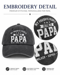 Papa Embroidered Hat, Personalized Grandpa Baseball Cap, Custom Papa Gift with Kids Names, Fathers Day Gift for Papa, Grandpa Hat
