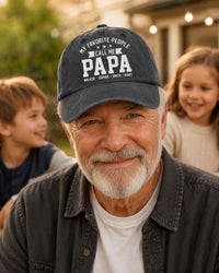 Papa Embroidered Hat, Personalized Grandpa Baseball Cap, Custom Papa Gift with Kids Names, Fathers Day Gift for Papa, Grandpa Hat