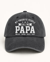 Papa Embroidered Hat, Personalized Grandpa Baseball Cap, Custom Papa Gift with Kids Names, Fathers Day Gift for Papa, Grandpa Hat