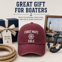 Captain Embroidered Hat, Personalized Skipper Baseball Cap, Custom Boat Captain Hat with Name, Nautical Dad Cap, Sailing Gift