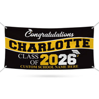 Graduation Banner, Custom Name School Vinyl Banner, Class of 2026, Graduation 2026, Congrats Grad Banner for High School College