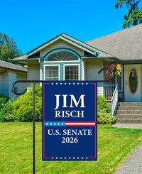 Jim Risch For Idaho Senate 2026 Garden Flag, Double Sided, 2026 Senate Flag, Elections Flag, Republican Sign, Race Red White & Blue Flag